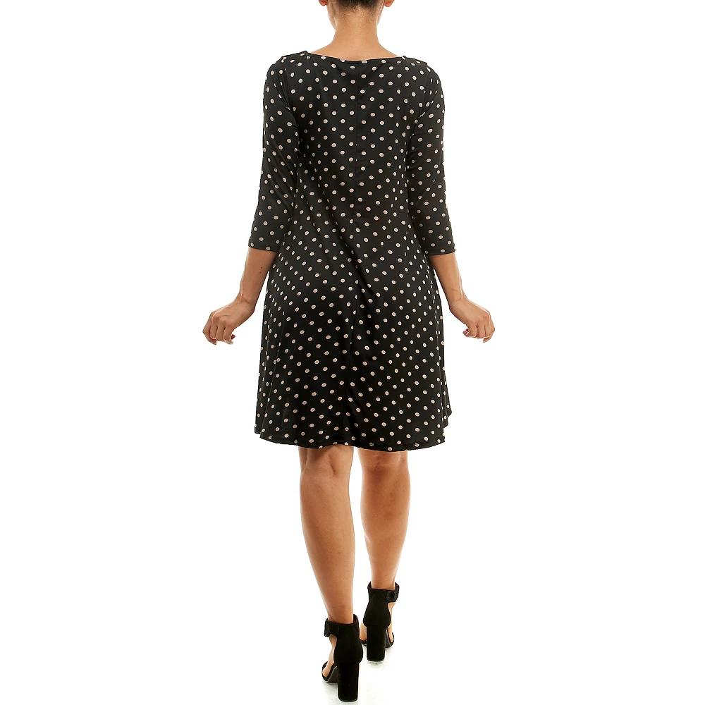 Women's Nina Leonard High-Low Trapeze Dress - Image 8