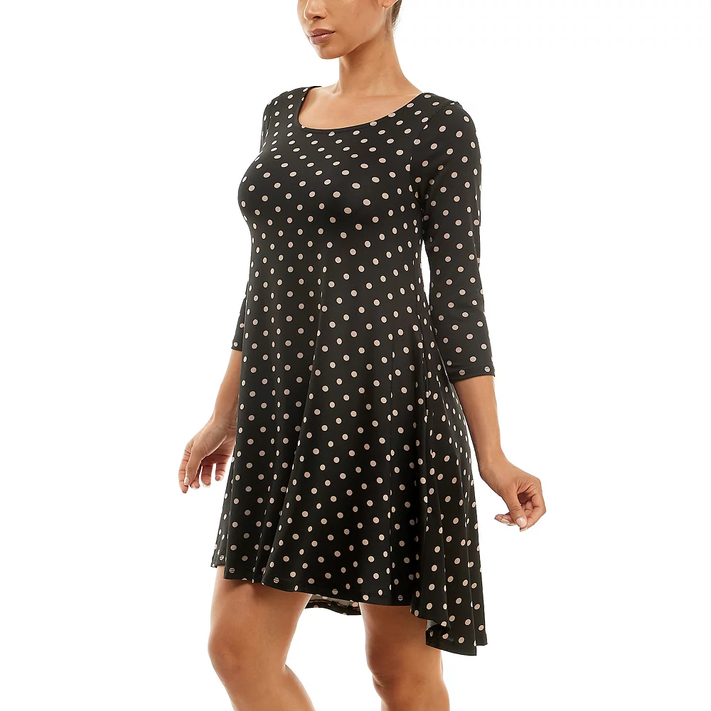 Women's Nina Leonard High-Low Trapeze Dress - Image 9