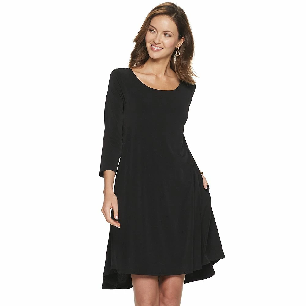 Women's Nina Leonard High-Low Trapeze Dress - Image 5