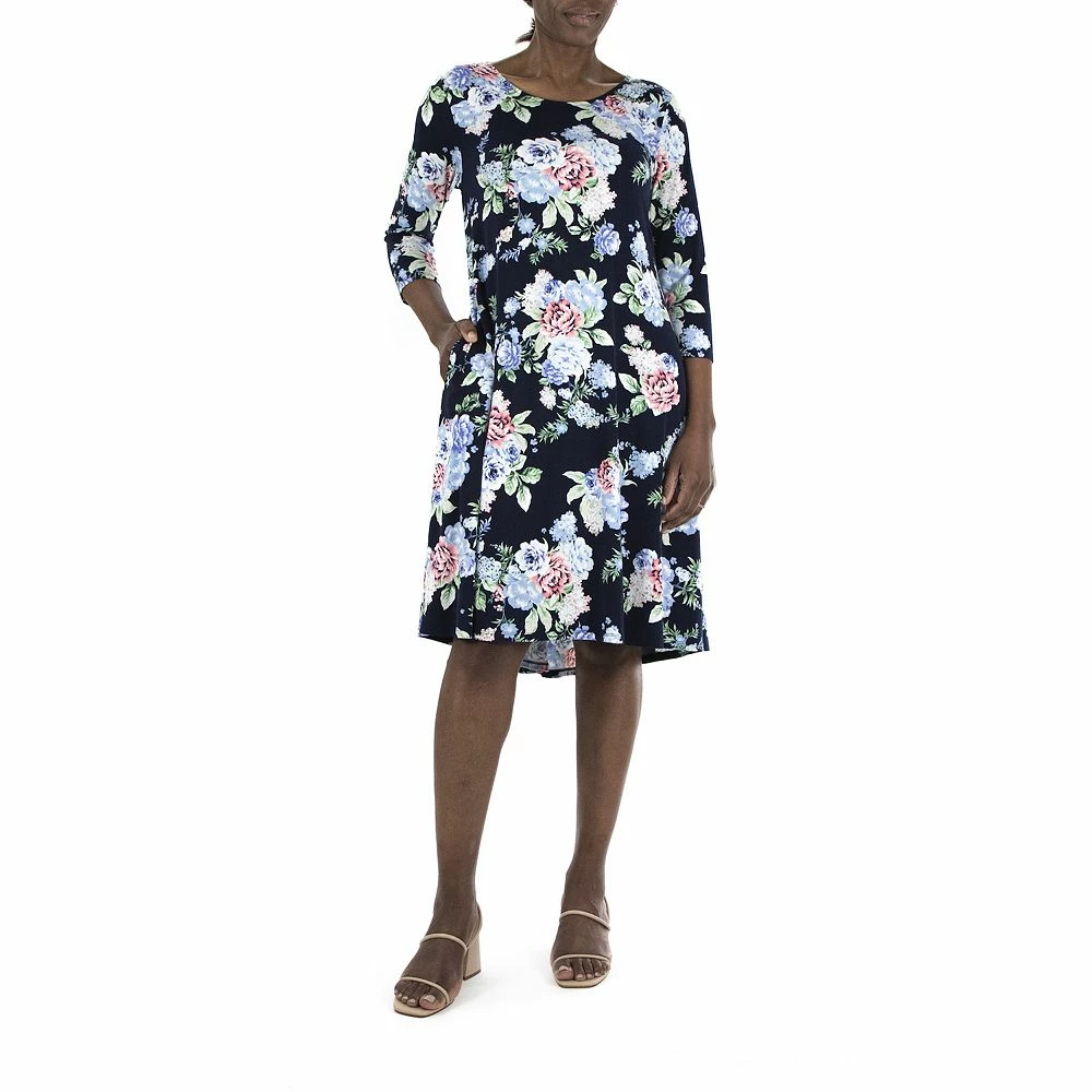 Women's Nina Leonard High-Low Trapeze Dress - Image 7