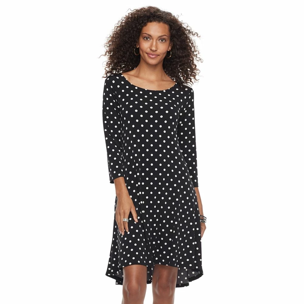 Women's Nina Leonard High-Low Trapeze Dress - Image 2