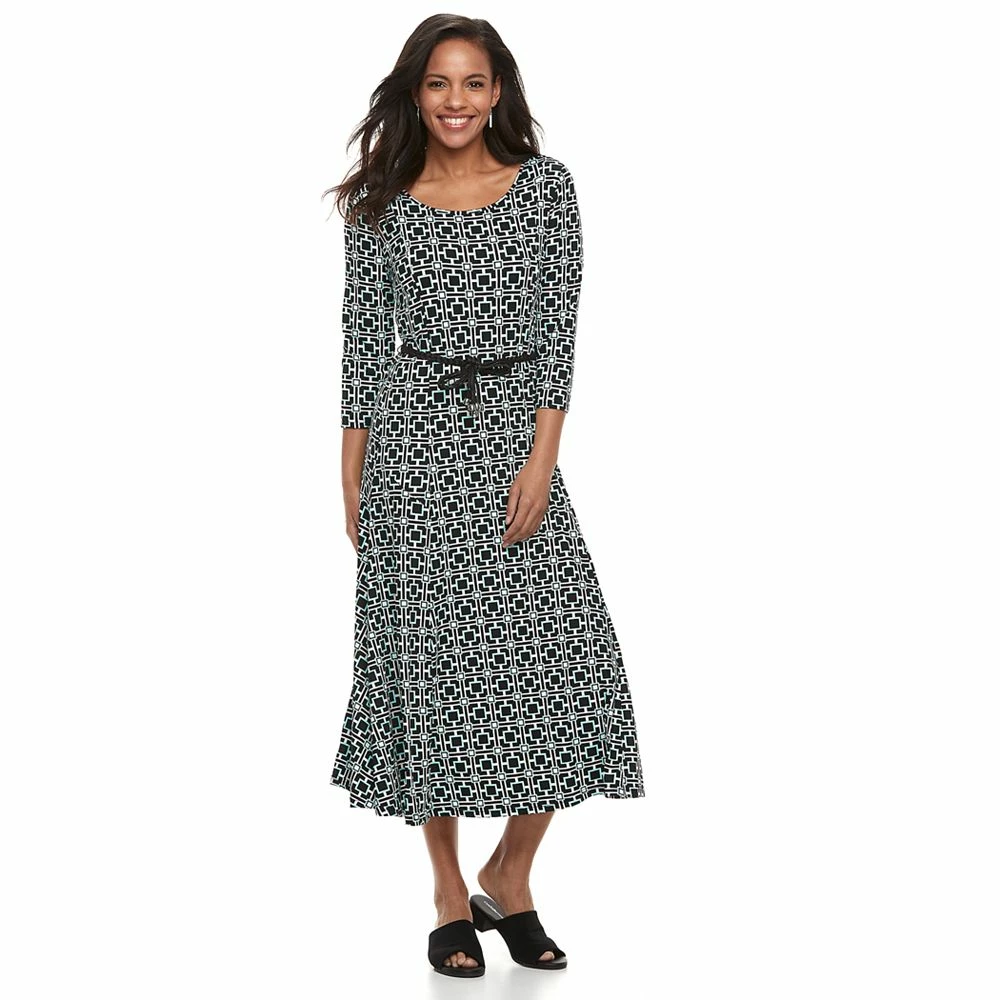 Women's Nina Leonard Sylvia Print Midi Dress - Image 2