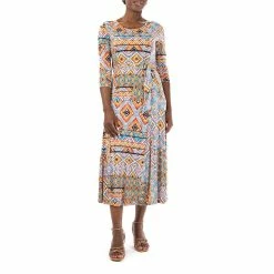 Women's Nina Leonard Sylvia Print Midi Dress