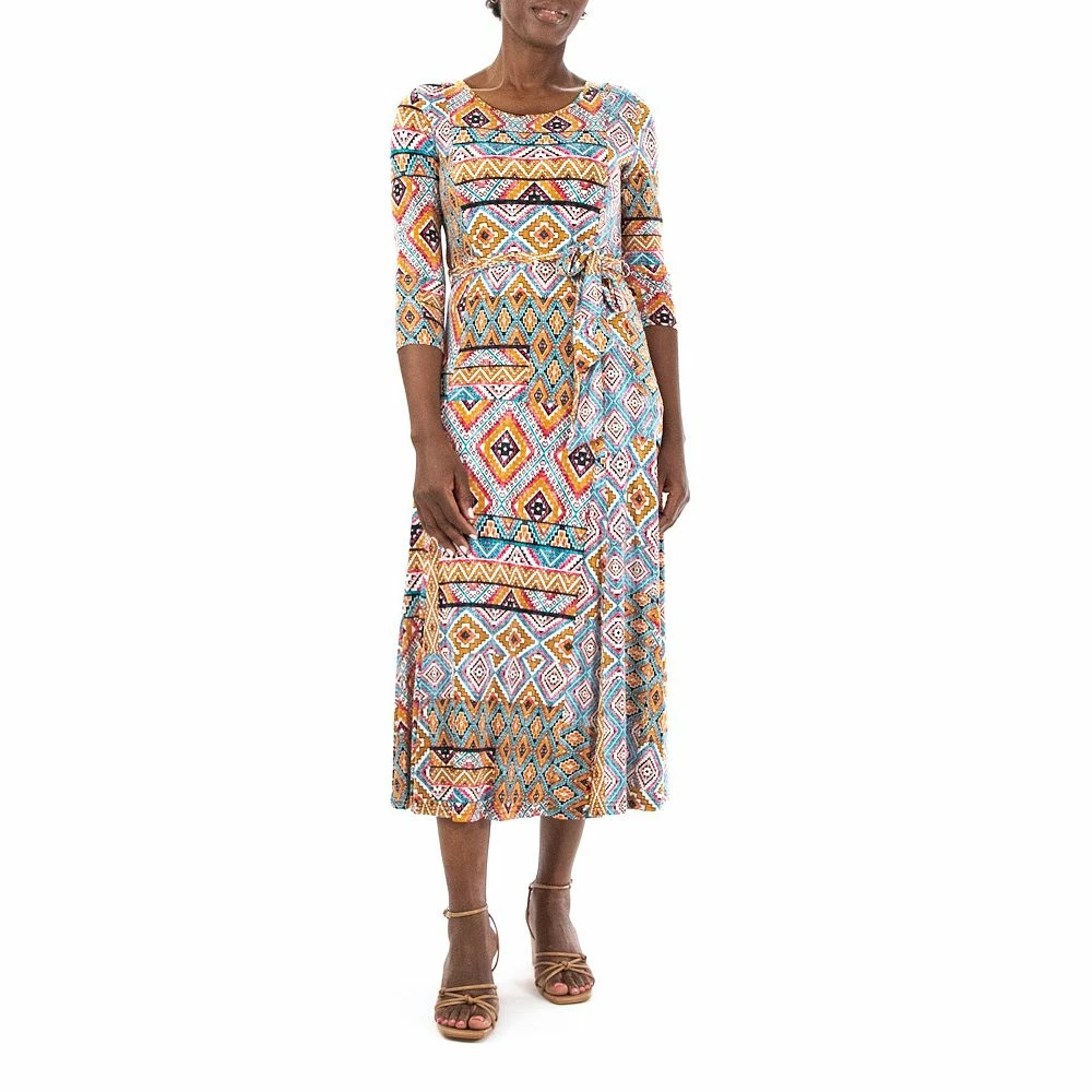 Women's Nina Leonard Sylvia Print Midi Dress