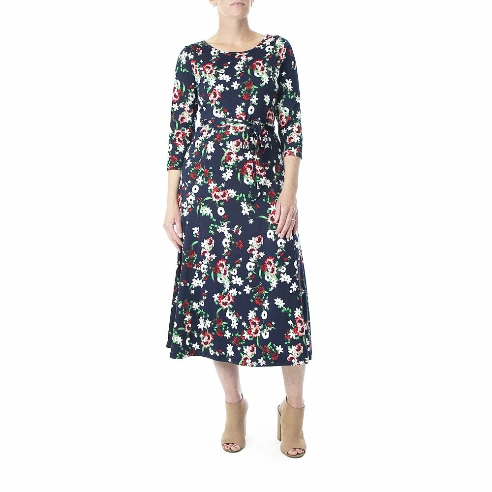 Women's Nina Leonard Sylvia Print Midi Dress - Image 6
