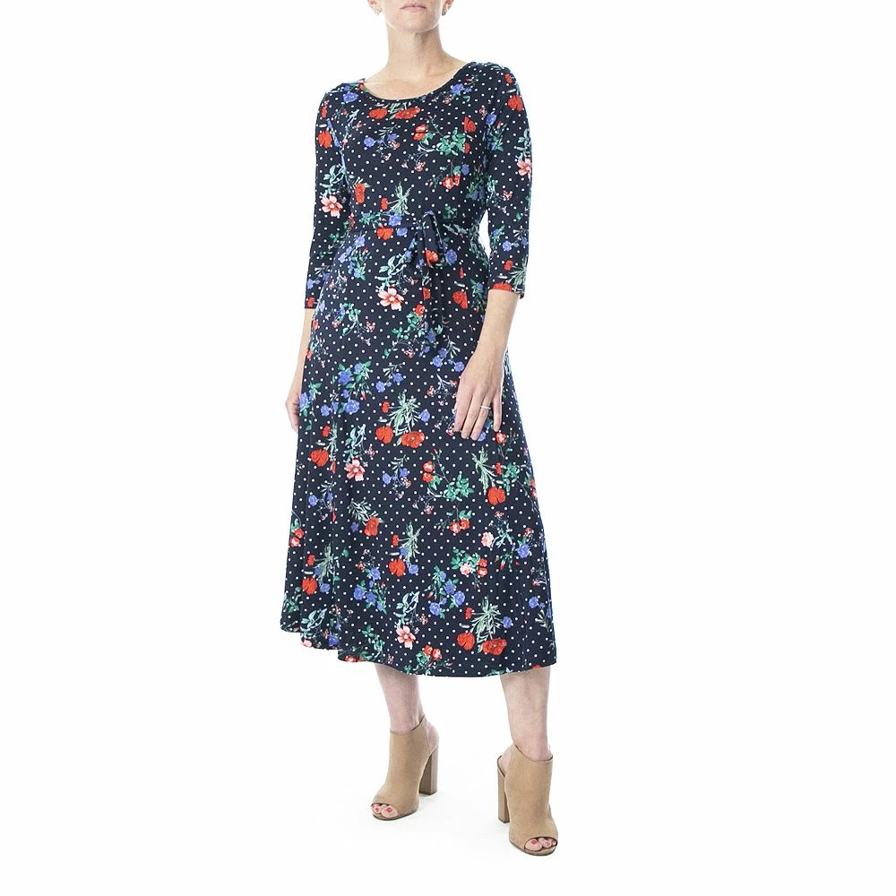 Women's Nina Leonard Sylvia Print Midi Dress - Image 9