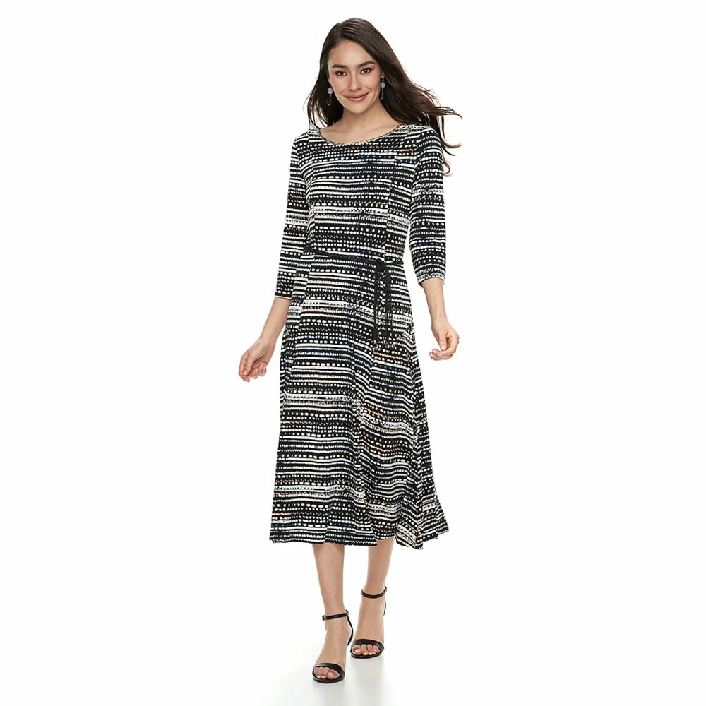 Women's Nina Leonard Sylvia Print Midi Dress - Image 3