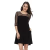 Women's Nina Leonard Mesh Yoke Trapeze Dress