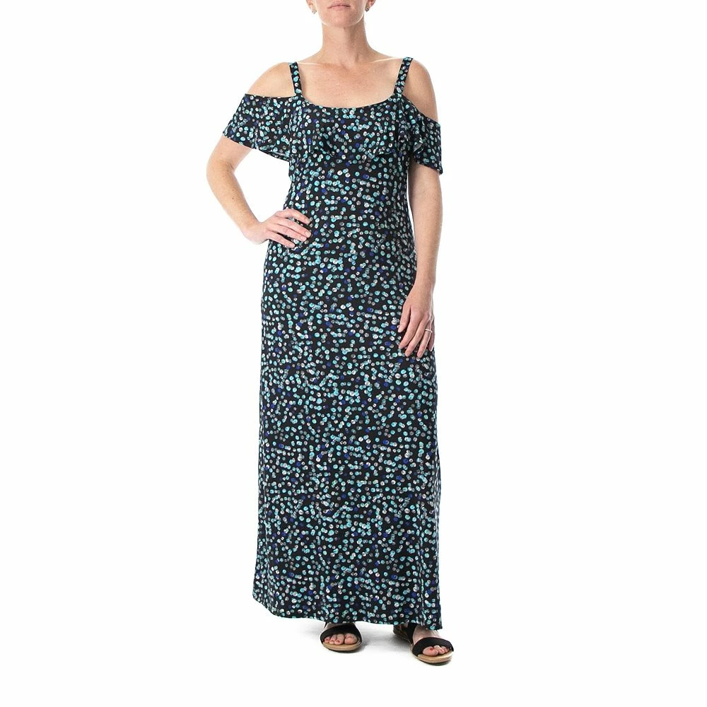 Women's Nina Leonard Print Cold-Shoulder Maxi Dress - Image 2