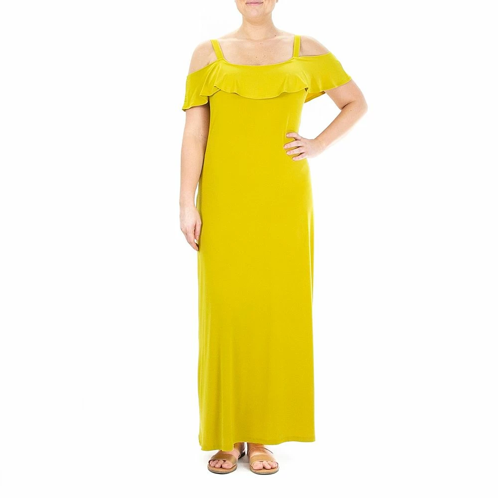 Women's Nina Leonard Print Cold-Shoulder Maxi Dress - Image 7