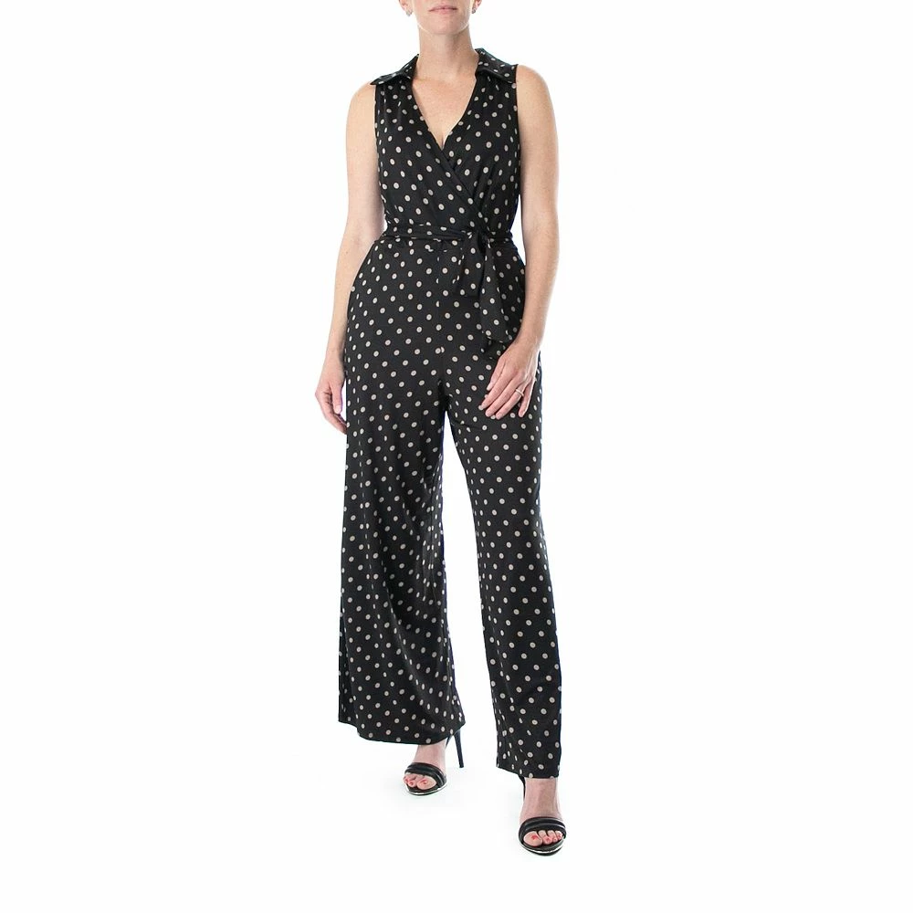Women's Nina Leonard Print Surplice Wide-Leg Jumpsuit - Image 5