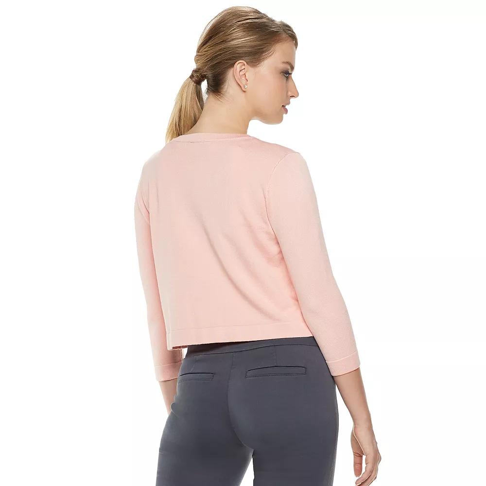 Women's Nina Leonard Embellished Crop Cardigan - Image 5