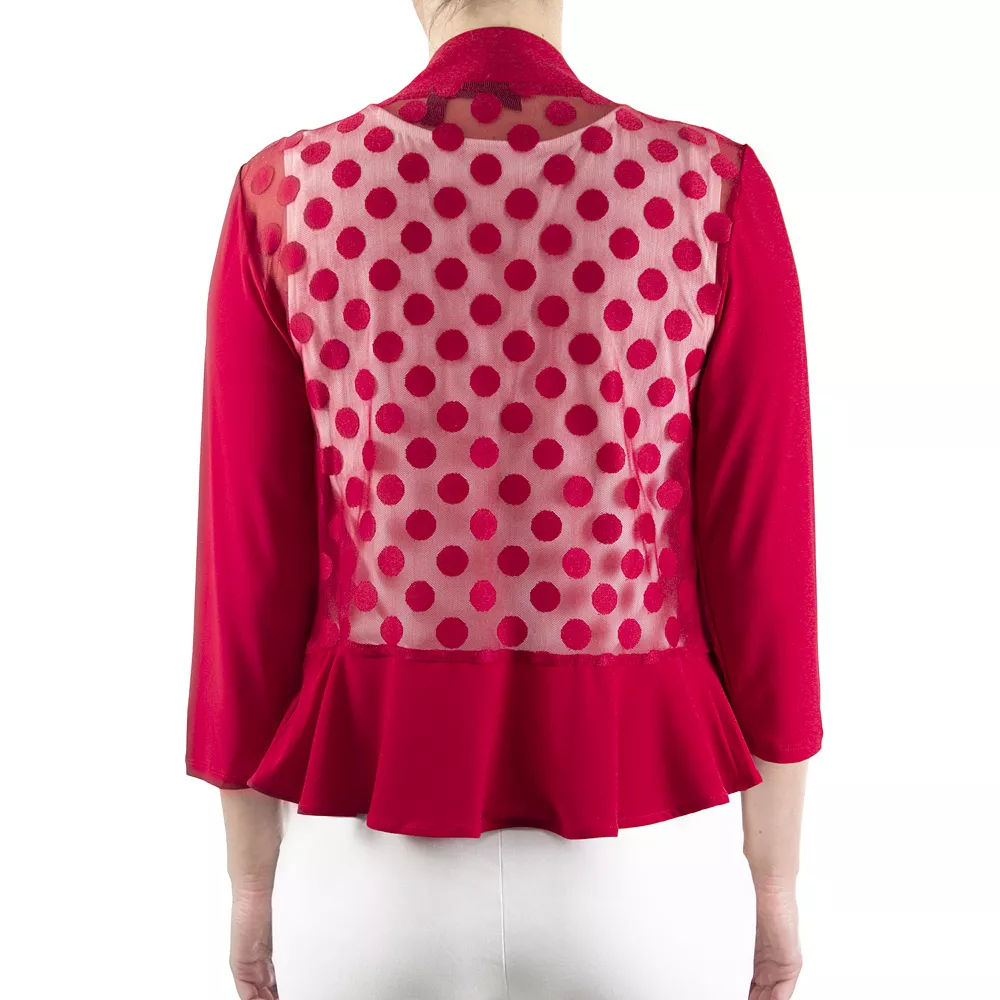 Women's Nina Leonard Draped Sheer Back Bolero - Image 5