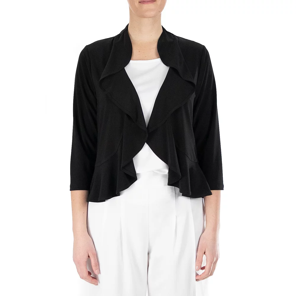 Women's Nina Leonard Draped Sheer Back Bolero - Image 2