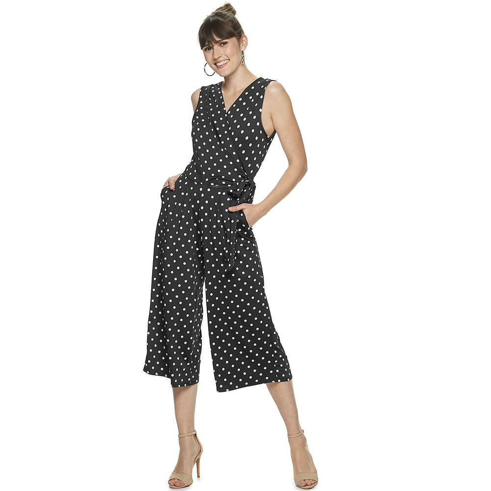 Women's Nina Leonard Print Surplice Wide-Leg Jumpsuit - Image 2