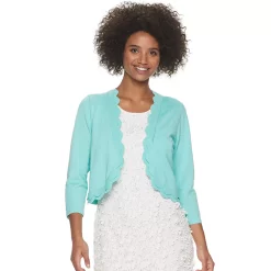 Women's Nina Leonard Scallop Trim Bolero