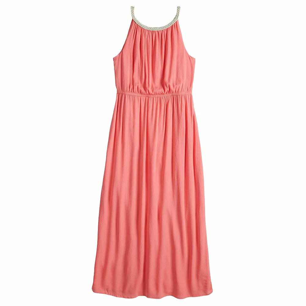 Women's Nina Leonard Rope-Braid Halter-Neck Maxi Dress - Image 4