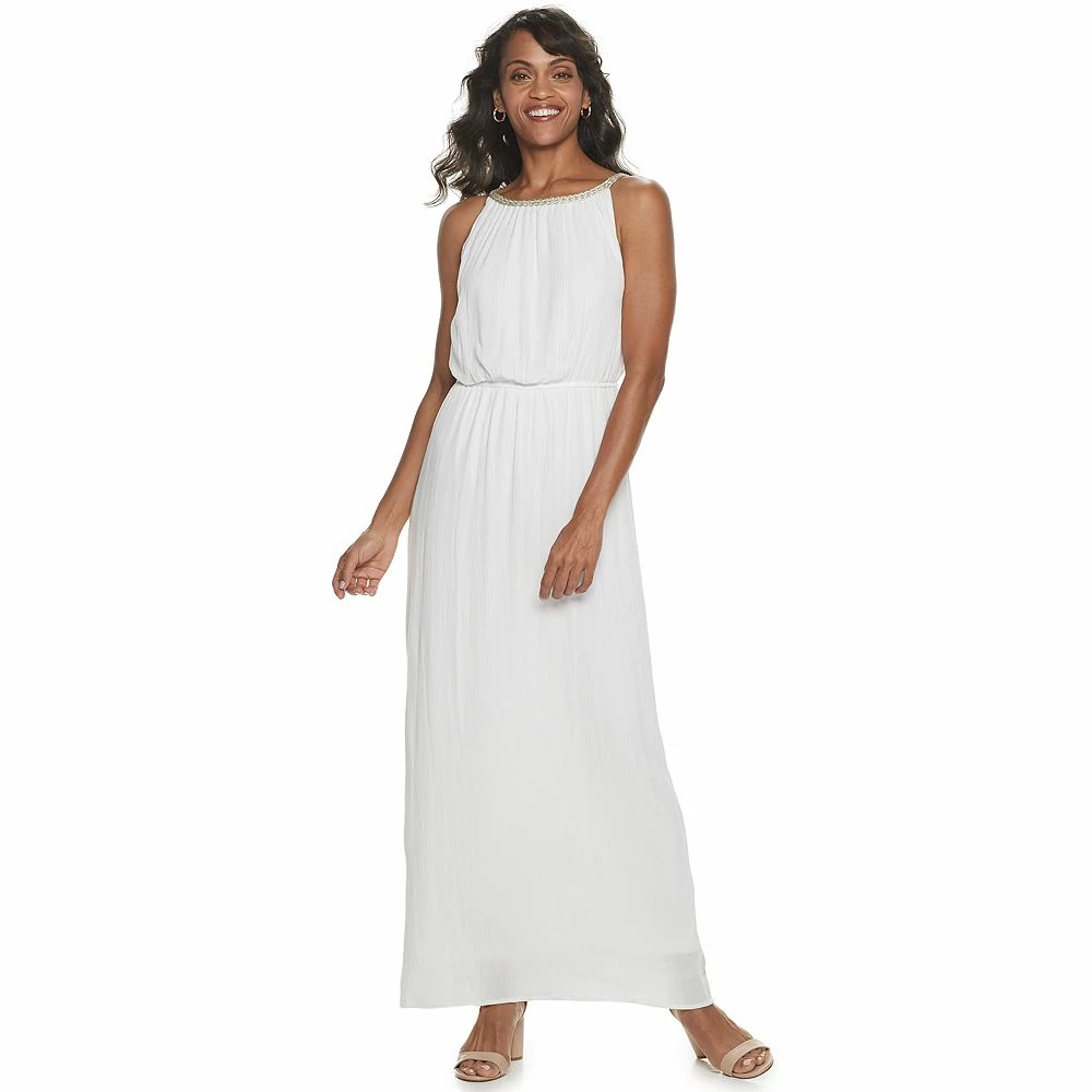 Women's Nina Leonard Rope-Braid Halter-Neck Maxi Dress - Image 2