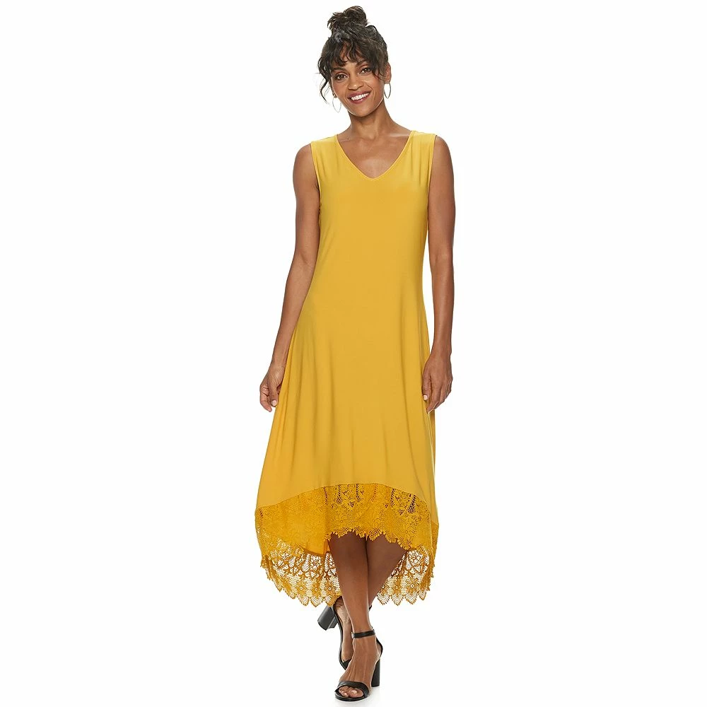 Women's Nina Leonard Crochet-Hem Midi Dress - Image 6