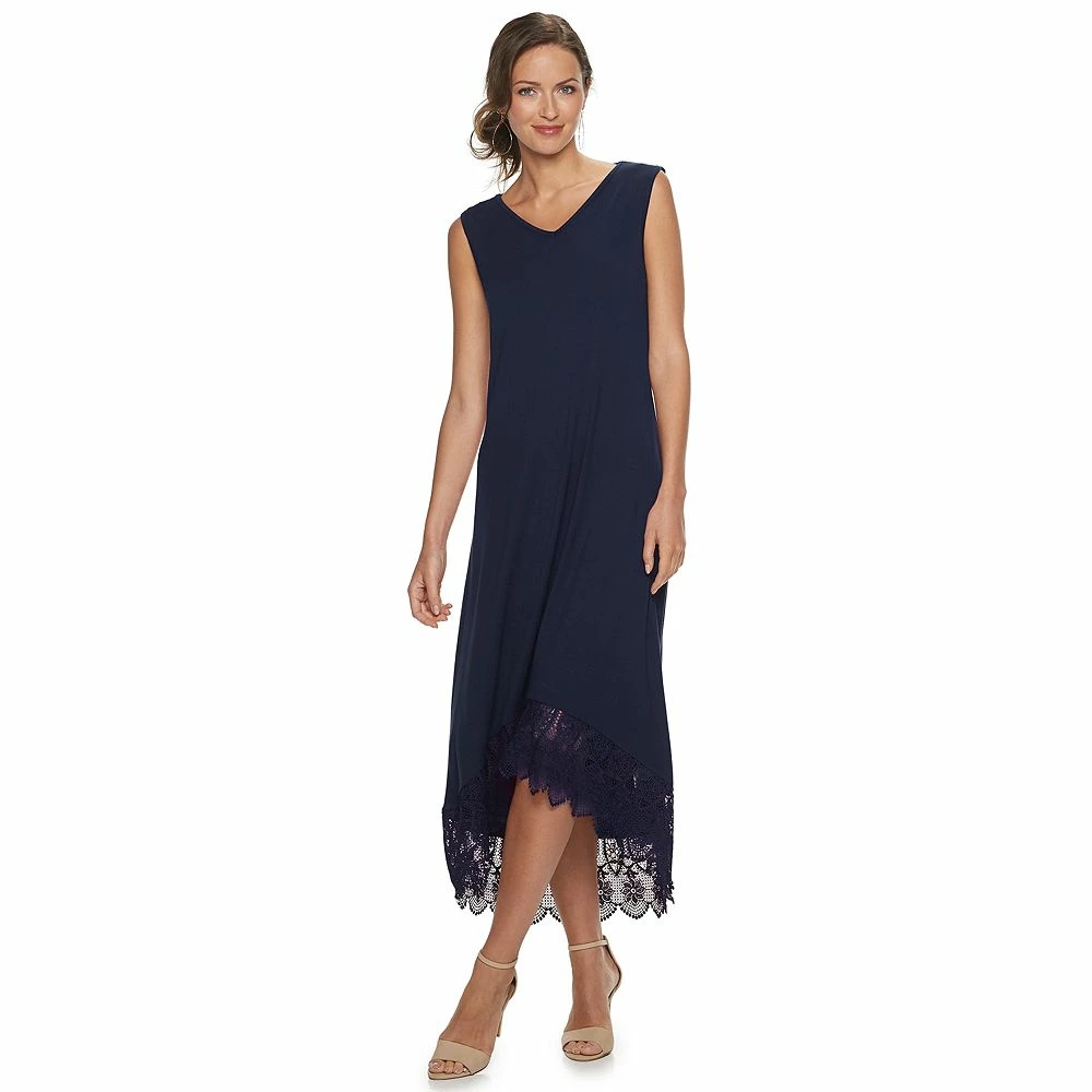 Women's Nina Leonard Crochet-Hem Midi Dress - Image 3