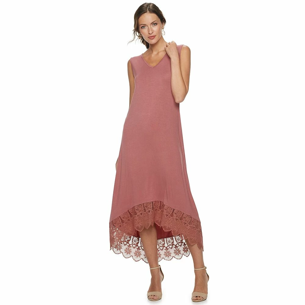Women's Nina Leonard Crochet-Hem Midi Dress - Image 5