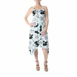 Women's Nina Leonard Print Shark-Bite Hem Midi Dress