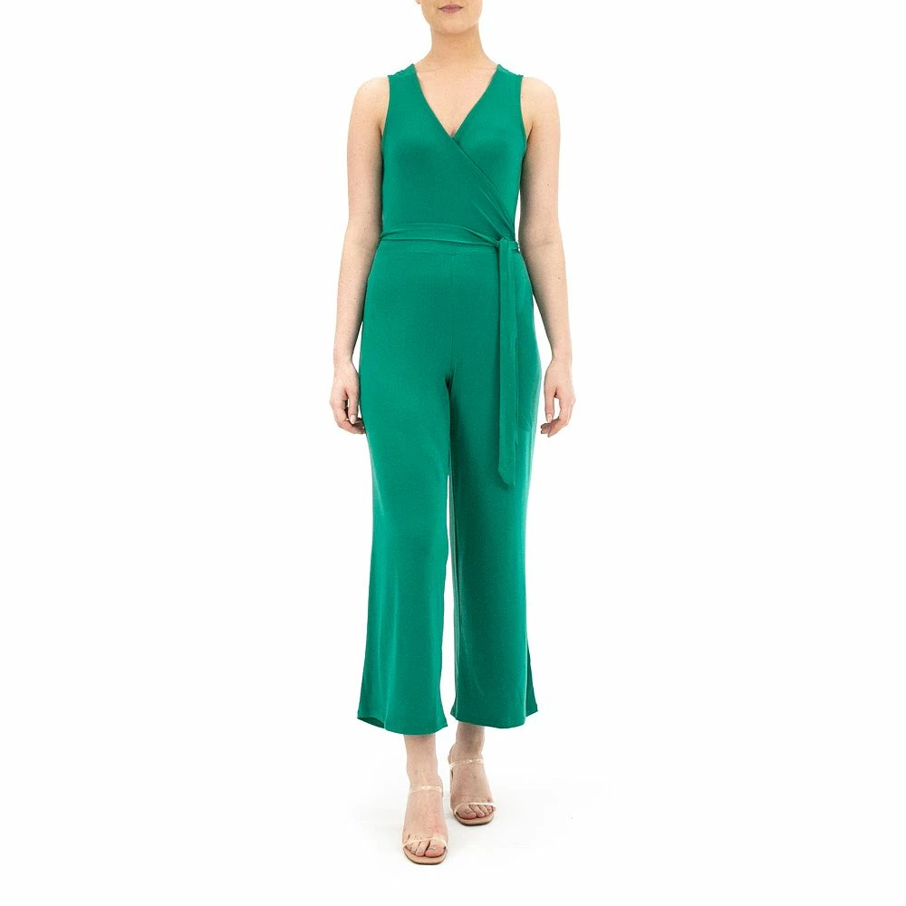 Women's Nina Leonard Surplice Wide-Leg Jumpsuit - Image 4