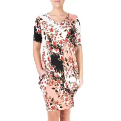 Women's Nina Leonard Print Draped Tunic Dress