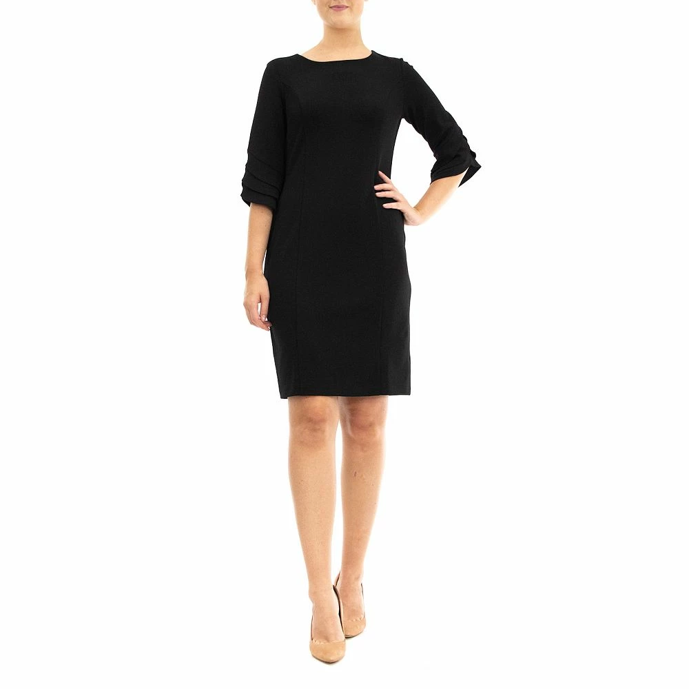 Women's Nina Leonard Tiered Sleeve Sheath Dress - Image 4