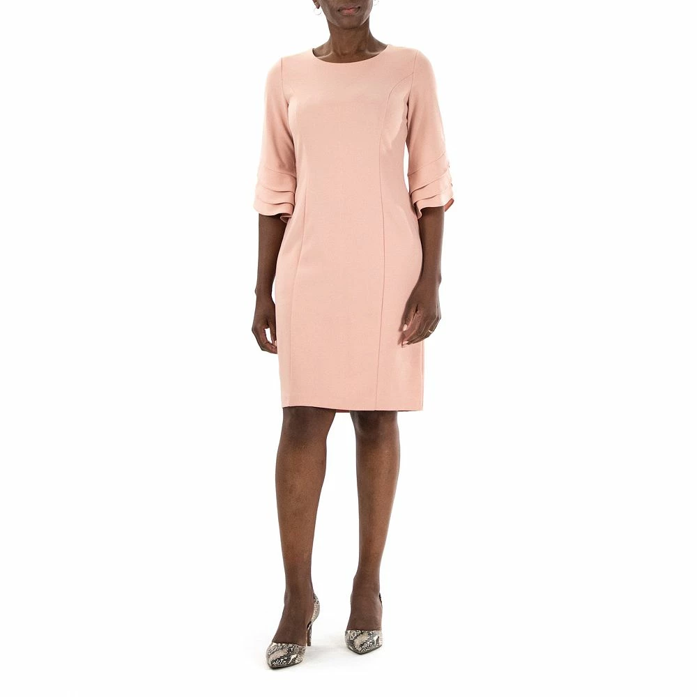Women's Nina Leonard Tiered Sleeve Sheath Dress - Image 5