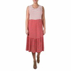 Women's Nina Leonard Striped Tiered Dress