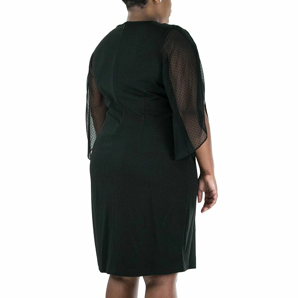 Plus Size Nina Leonard Dot-Mesh Sheath Dress - Image 2