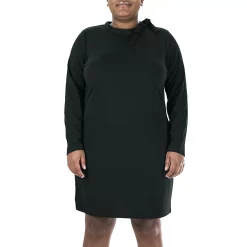 Plus Size Nina Leonard Tie-Neck Sheath Dress