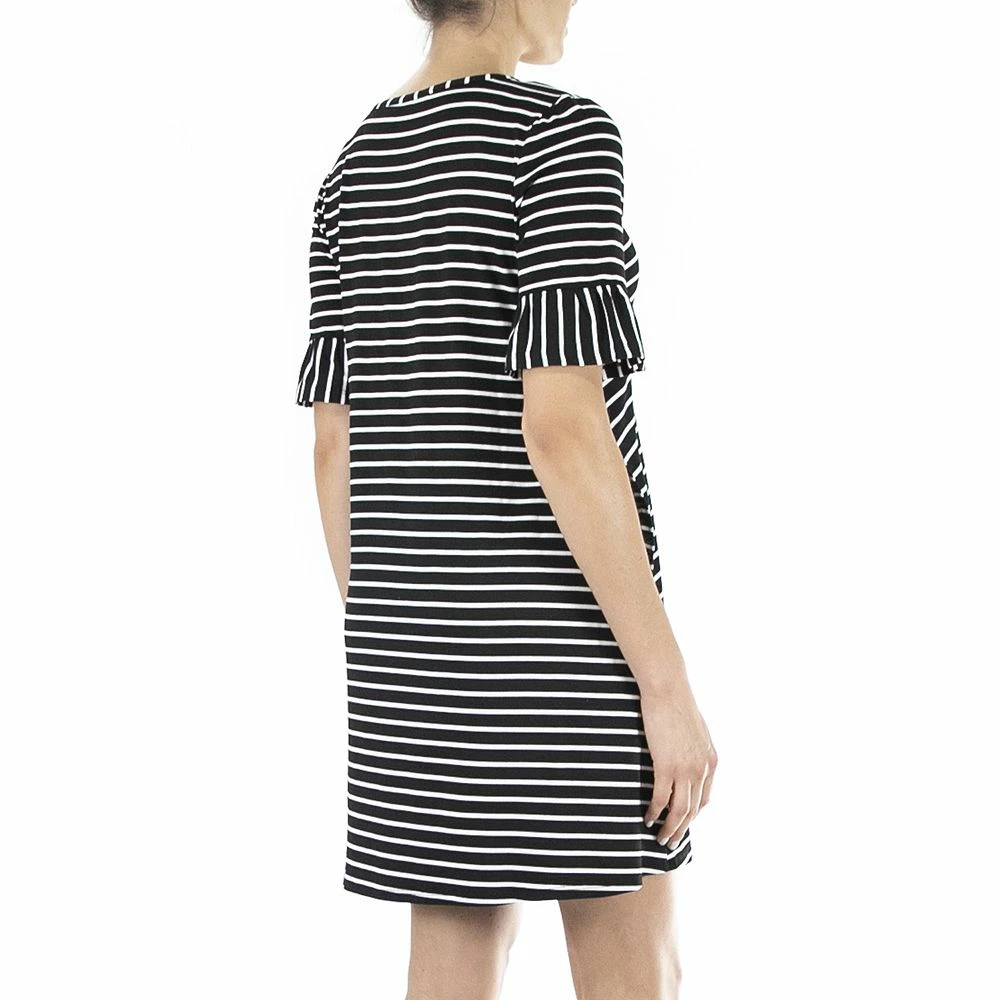 Women's Nina Leonard Ruffle-Sleeve Striped Swing Dress - Image 3