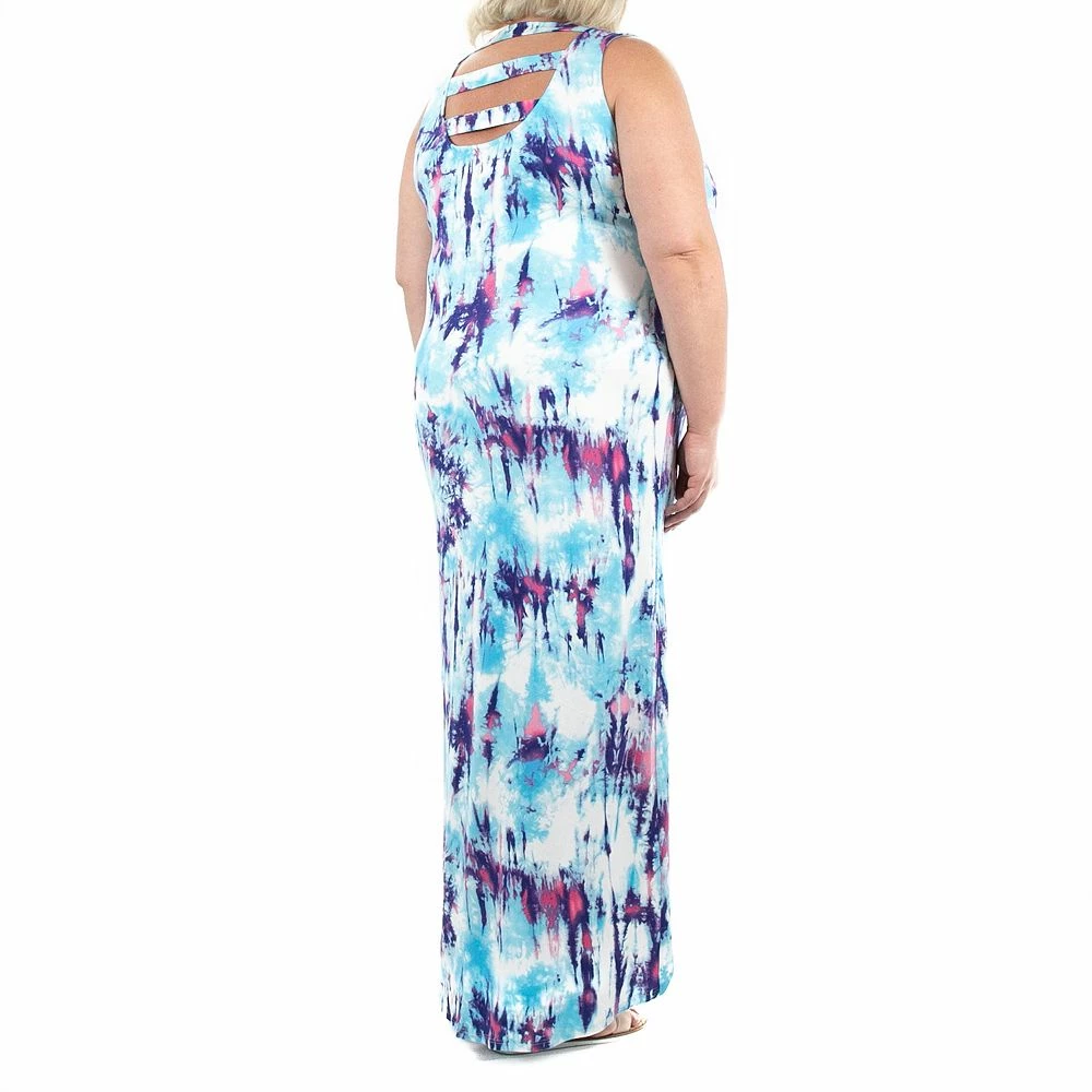 Plus Size Nina Leonard Bar Back Tie-Dye Maxi Dress - Image 6