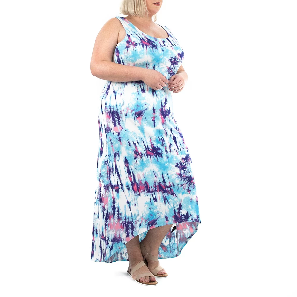 Plus Size Nina Leonard Bar Back Tie-Dye Maxi Dress - Image 7