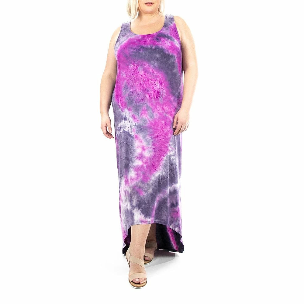 Plus Size Nina Leonard Bar Back Tie-Dye Maxi Dress - Image 3