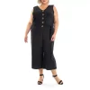 Plus Size Nina Leonard V-Neck Cropped Jumpsuit