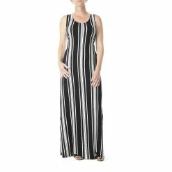 Women's Nina Leonard Bar-Back Print Maxi Dress