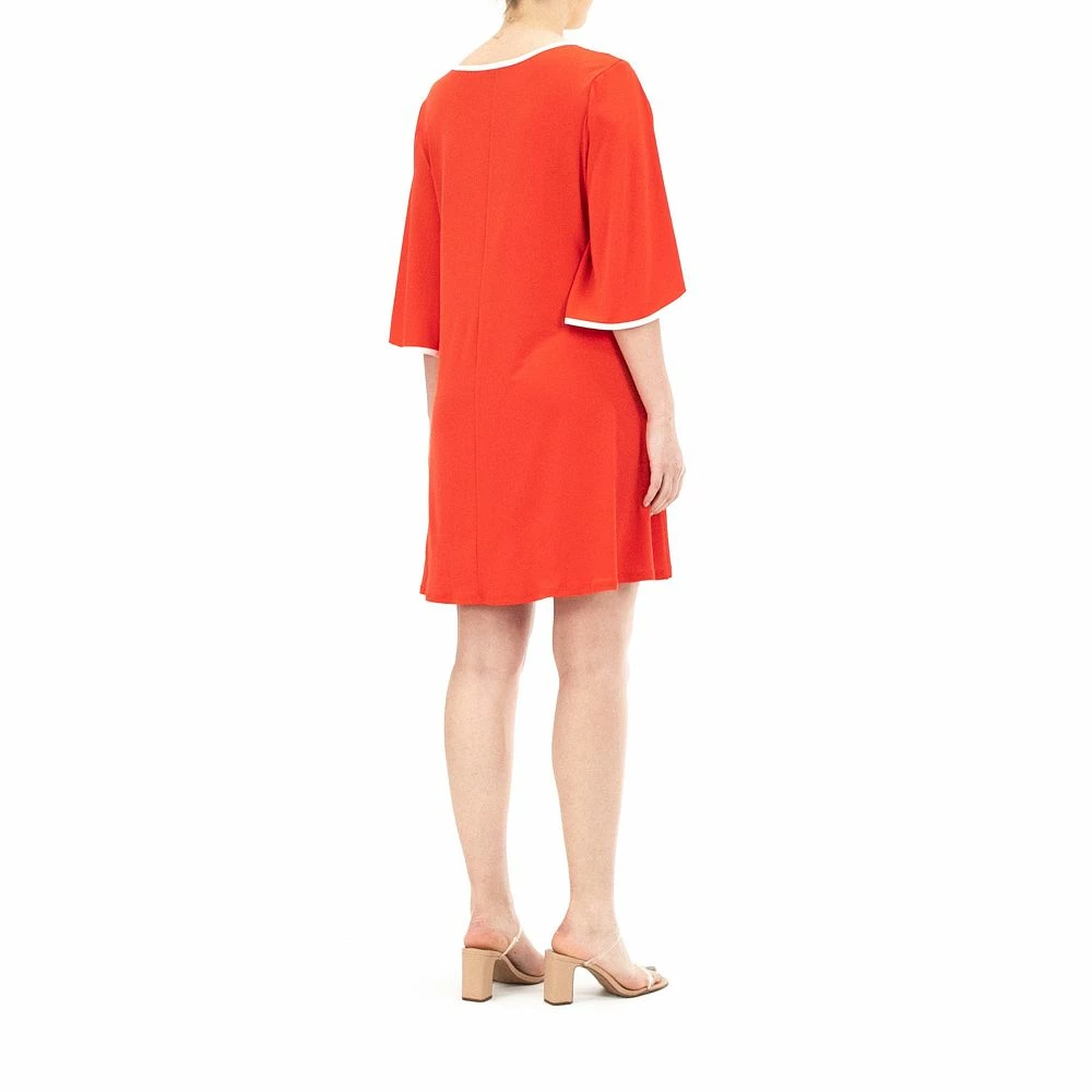 Women's Nina Leonard Tulip-Sleeve Colorblock Trapeze Dress - Image 4