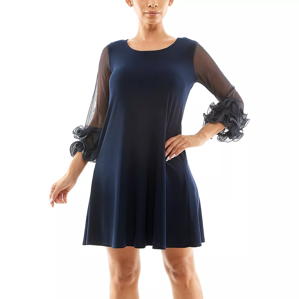 Women's Nina Leonard Ruffle-Sleeve Dress - Image 5