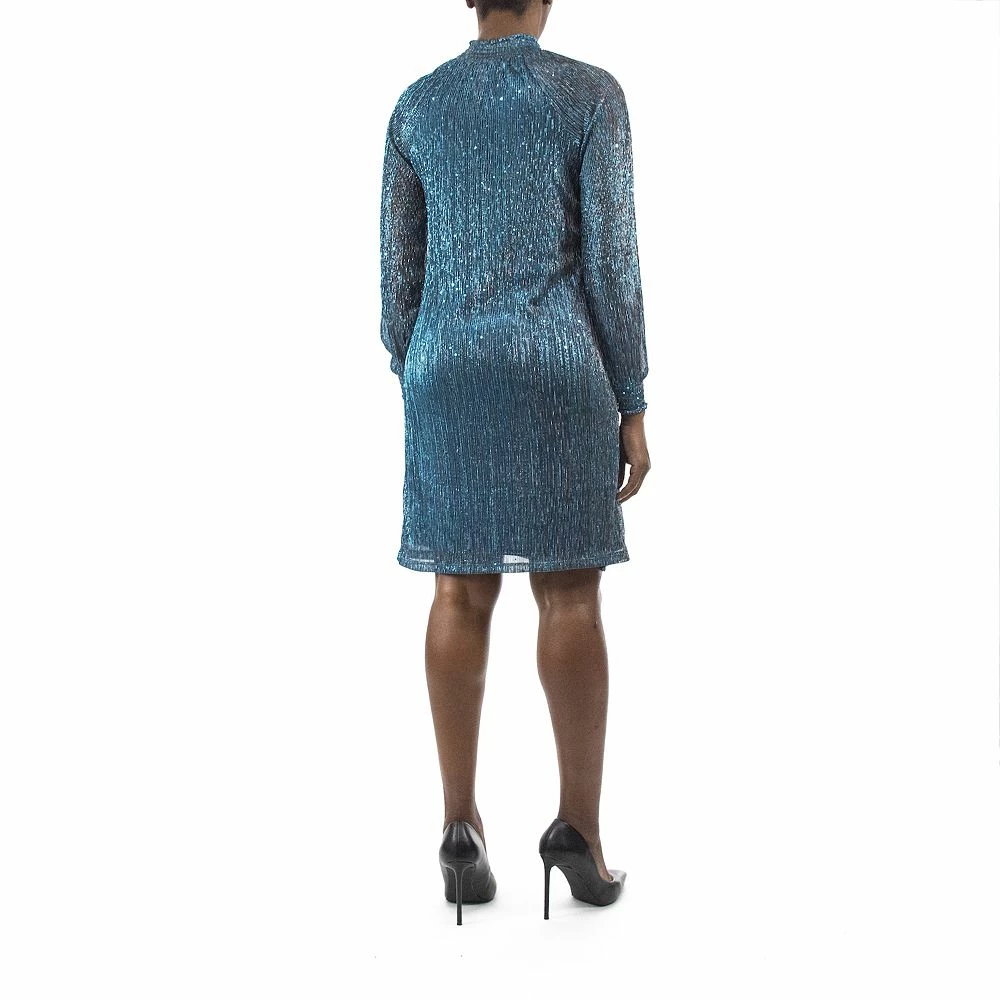 Women's Nina Leonard Sequin Mockneck Dress - Image 4