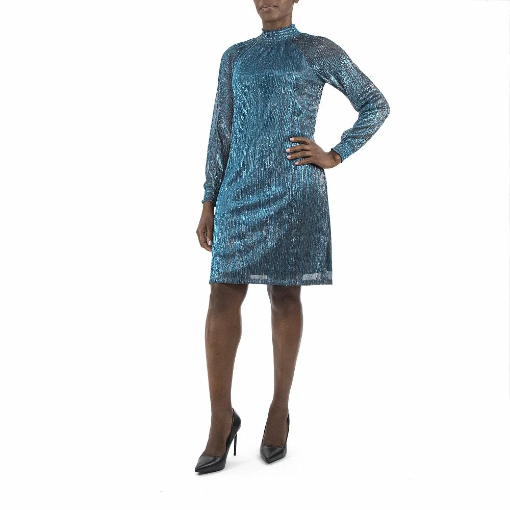 Women's Nina Leonard Sequin Mockneck Dress - Image 2