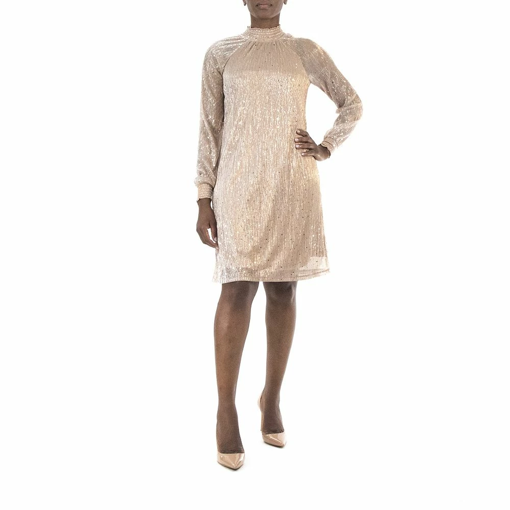 Women's Nina Leonard Sequin Mockneck Dress - Image 3