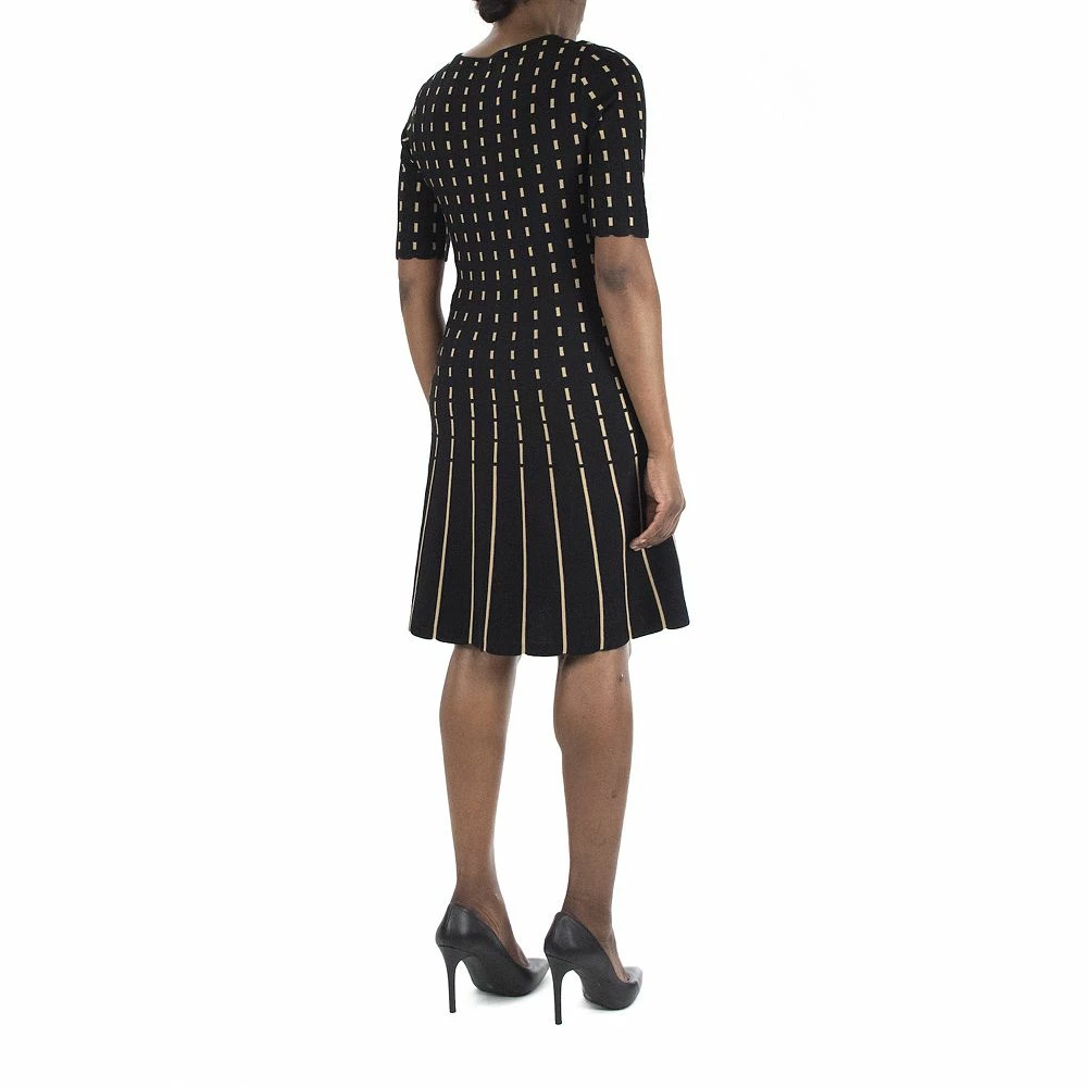 Women's Nina Leonard Jacquard Sweater Dress - Image 3