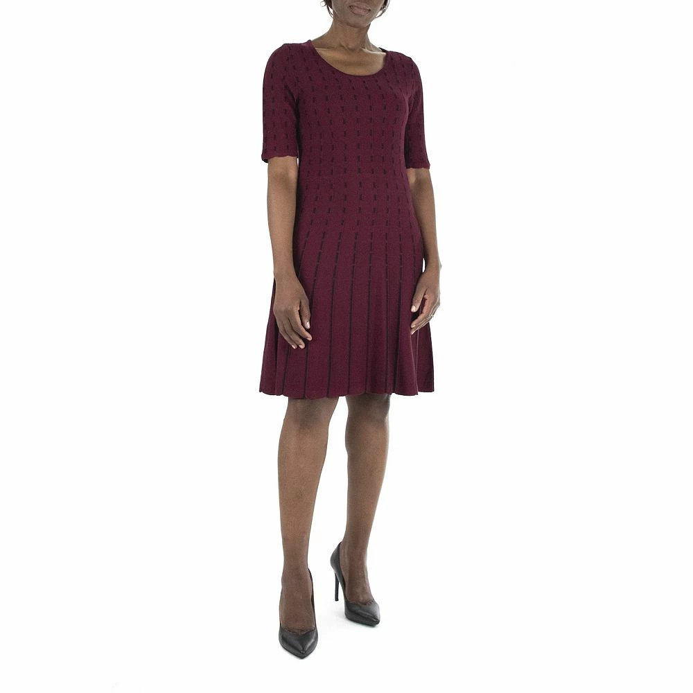 Women's Nina Leonard Jacquard Sweater Dress - Image 2