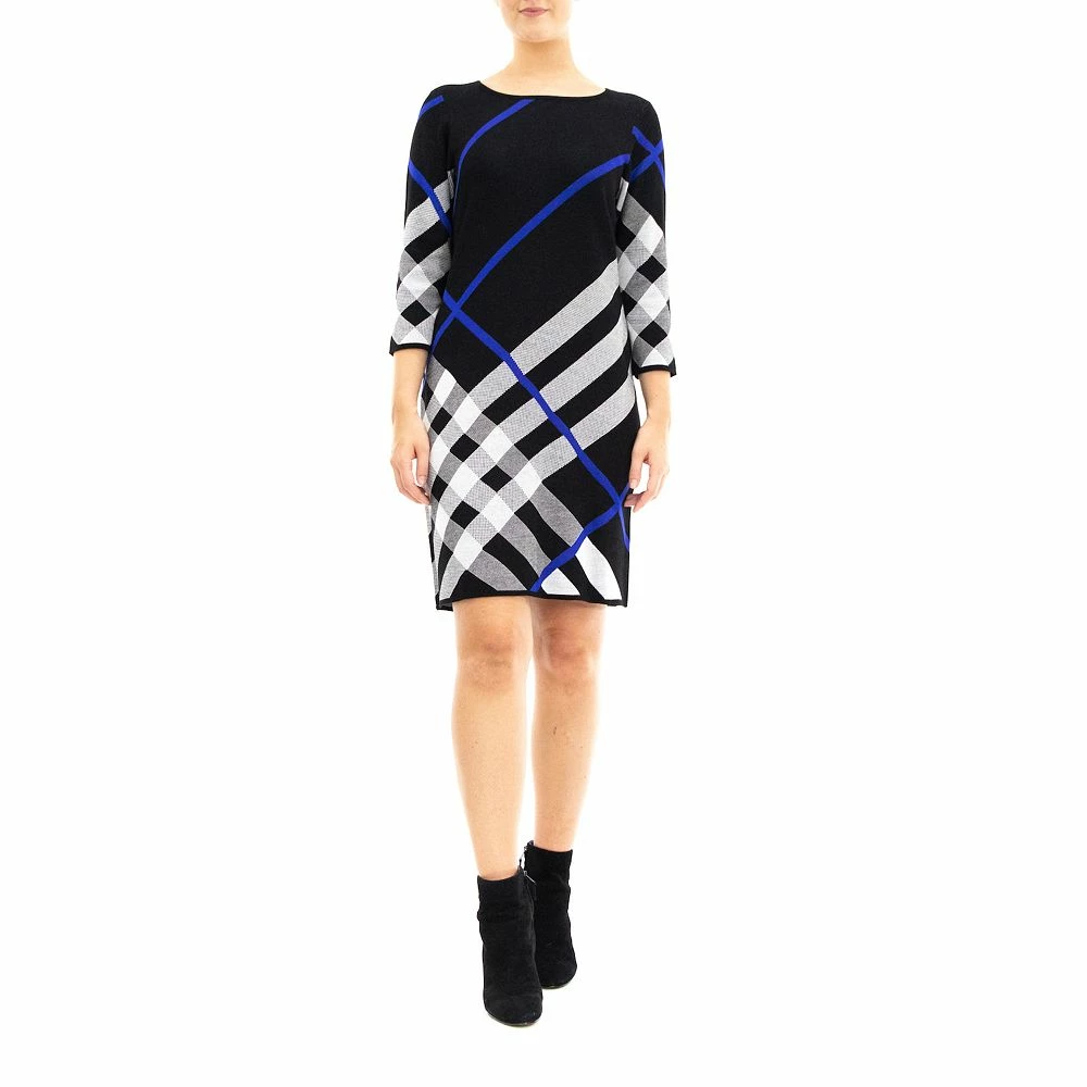 Women's Nina Leonard Oversize Plaid Sweater Dress - Image 3