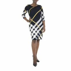 Women's Nina Leonard Oversize Plaid Sweater Dress