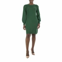 Women's Nina Leonard Bubble-Pleat Sweater Dress