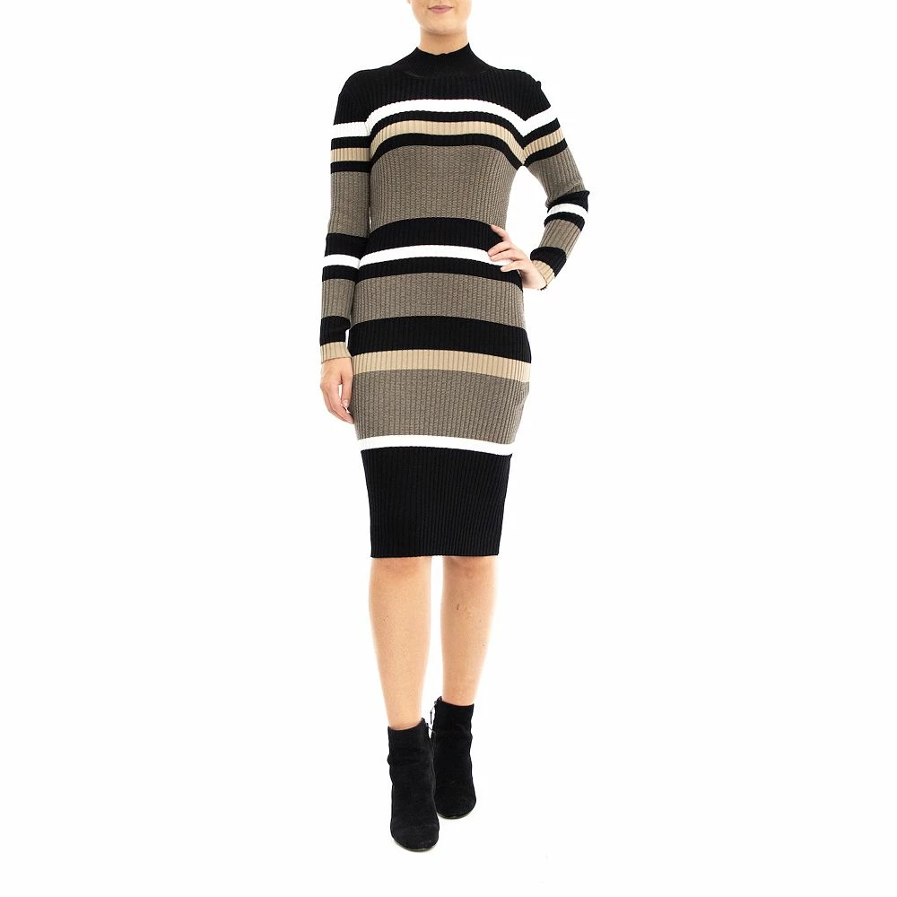 Women's Nina Leonard Striped Sweater Dress - Image 3